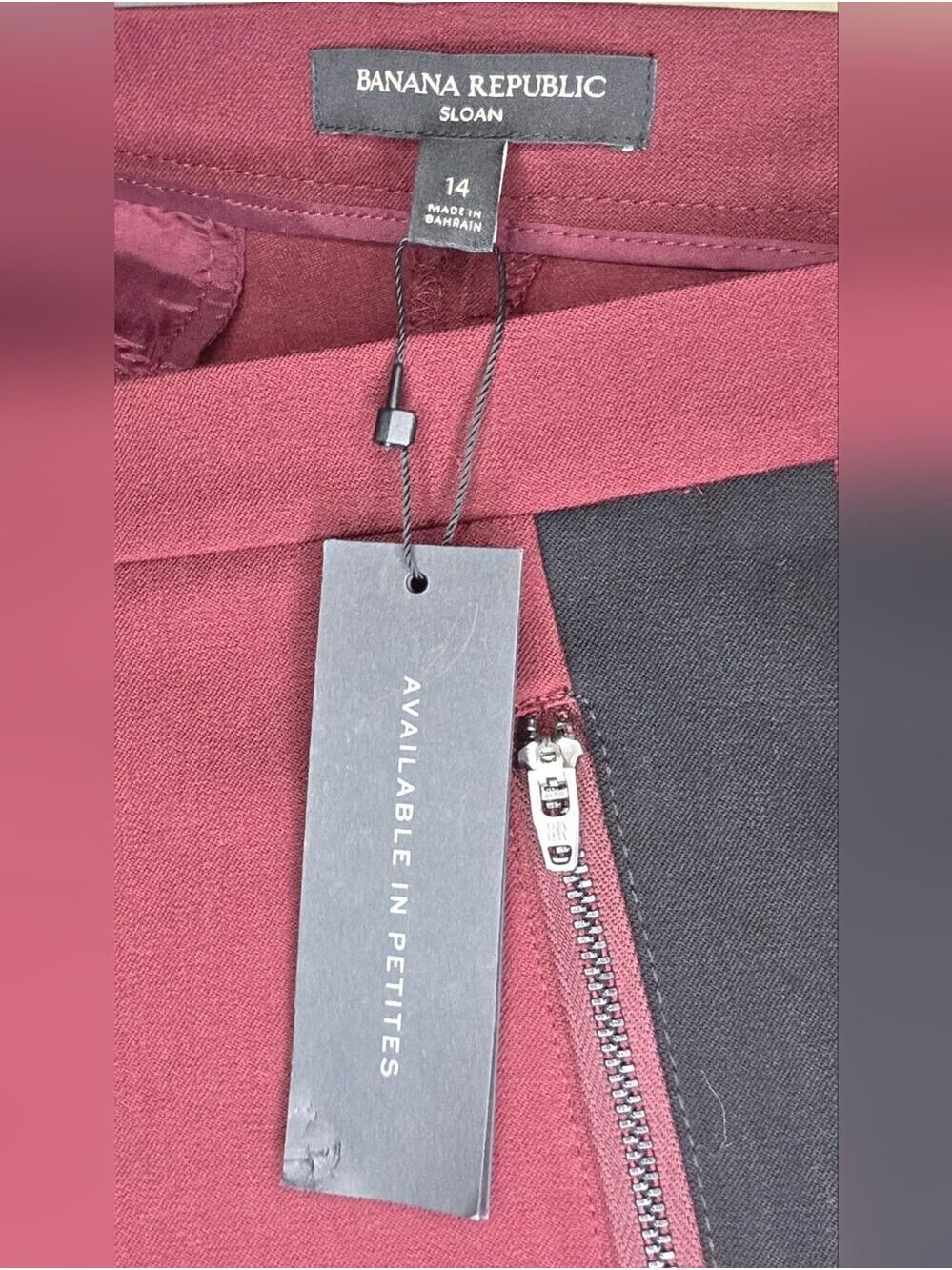 Banana Republic Burgundy Ankle Pants with Black Side Stripe - Picture 11 of 12